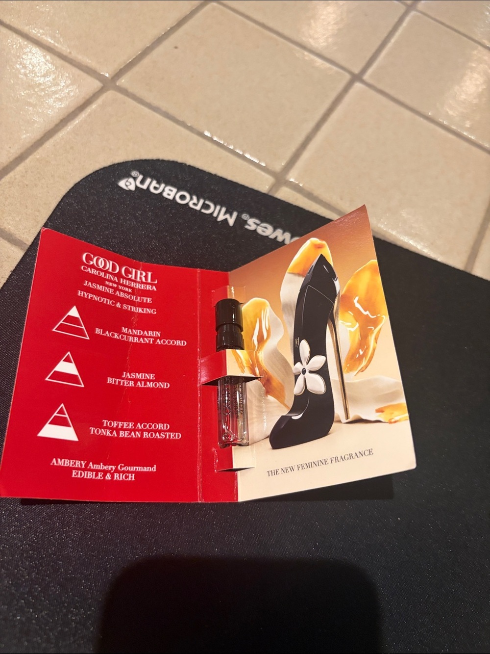 Carolina Herrera Good Girl Sample Card with Red and Black Packaging
